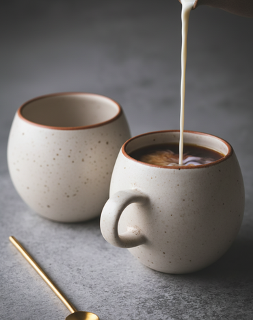 Cream Oval Comfort Cup - Set of 2