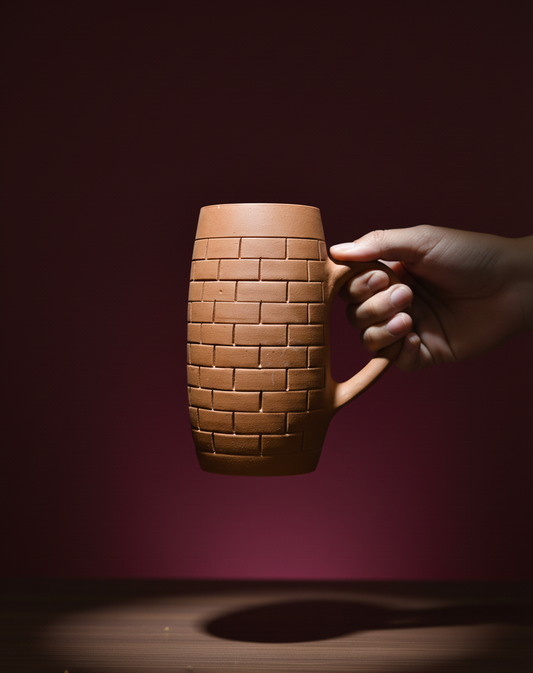Terracotta BrickHold Mug - Handcrafted