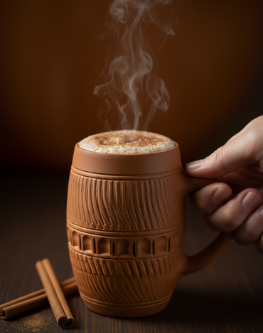 Terracotta Barrel Mug – Handcrafted
