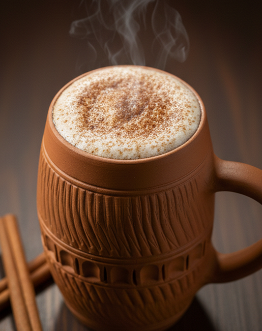 Terracotta Barrel Mug – Handcrafted