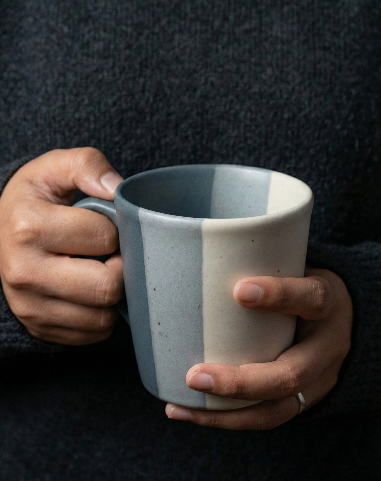 Blue Tri-Color Mug - Set of 2