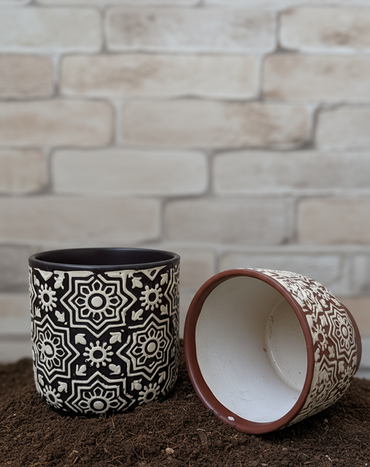 Artisan Embroidery Pot (Pair of 2)