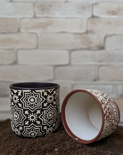 Artisan Embroidery Pot (Pair of 2)