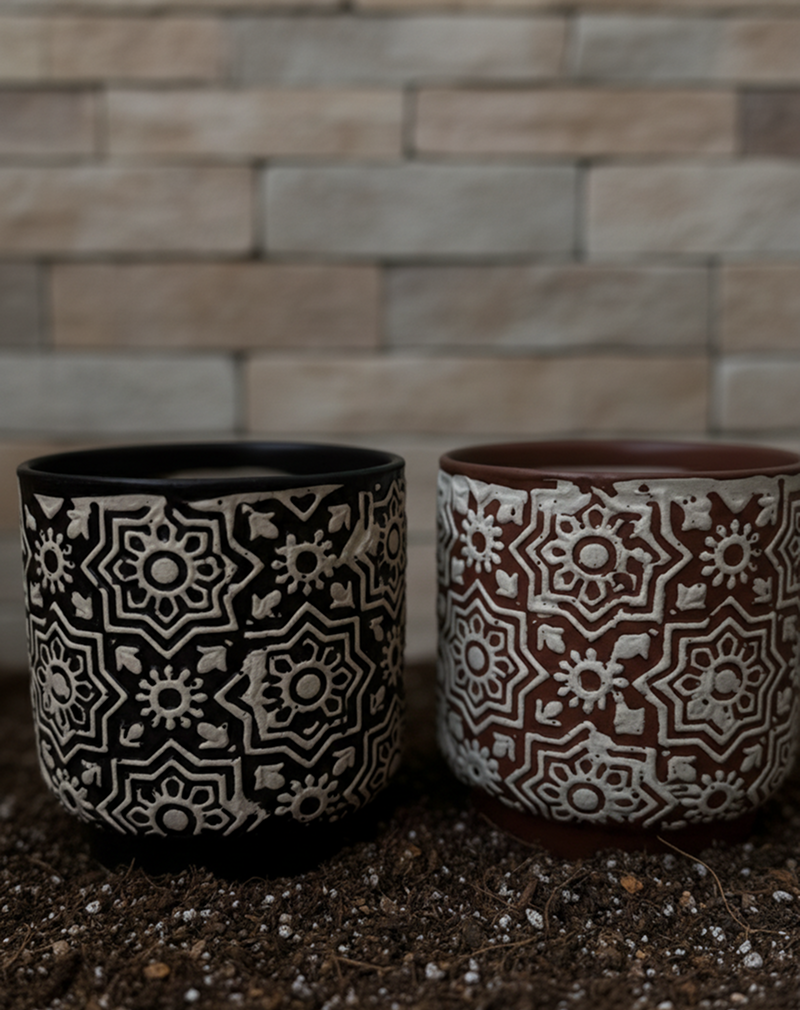 Artisan Embroidery Pot (Pair of 2)